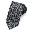 Lalanta Men’s Black Silk Rhinestone Necktie Crystal Scrolls 