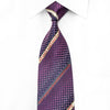 Lancetti Men’s Crystal Rhinestone Silk Necktie Striped On 