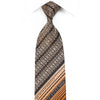 Lancetti Men’s Crystal Silk Tie Orange Brown Anthemion & 