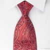 Lancetti Silk Necktie Paisley On Burgundy With Rhinestones -