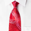 Lancetti Silk Necktie Spirals On Red With Rhinestones - 1