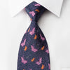 Lancetti Silk Tie Purple Butterflies On Blue Sparkling With 