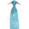 Leslie Vince Men’s Crystal Silk Necktie Floral On Pale Blue 