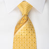 Leslie Vince Rhinestone Silk Necktie Striped On Yellow With 