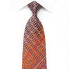 Louis Quatorze Men’s Crystal Silk Tie Orange Silver 