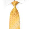 Louis Quatorze Mens Rhinestone Silk Necktie Orange Foulard &