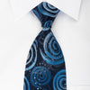 Louis Quatorze Rhinestone Necktie Spirals On Blue With 