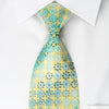Louis Quatorze Rhinestone Silk Necktie Turquoise Foulard On 