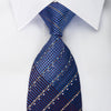 Louis Quatorze Rhinestone Silk Tie Sparkling Golden Striped 