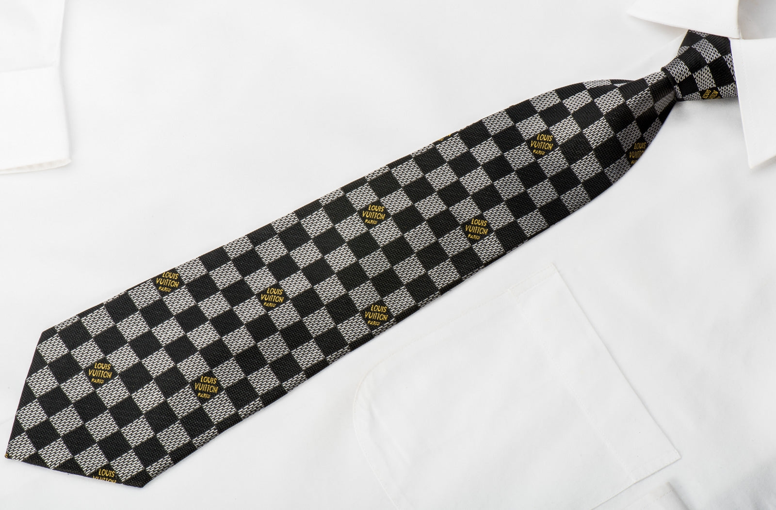 Louis Vuitton Checkered Print LV Monogram Tie w/ Tags - Brown Ties, Suiting  Accessories - LOU748539