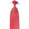 Maestro Mens Rhinestone Silk Necktie Cartouche On Red With 