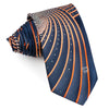 MCM Silk Necktie Orange Spirals On Blue With Rhinestones 