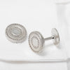 Men’s Cuff Links Micro Setting CZ Stones 925 Sterling Silver