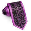 Men’s Neck Tie By Roberta di Camerino Purple Floral On Black