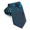 Men’s Silk Necktie By Smalto Floral & Spots Design On Blue 