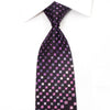 Metro City Men’s Silk Necktie Checkered On Purple Sparkling 