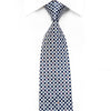 Metro City Rhinestone Silk Necktie Silver Navy Checkered 