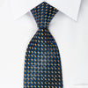 Metro City Rhinestone Silk Necktie Yellow Geometric Dots On 