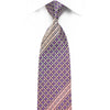 Metro City Rhinestone Tie Orange Striped & Circles On Purple