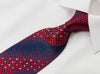 Metro City Silk Tie Red Geometric Design On Blue With 
