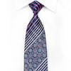 Micheal Angelo Men’s Crystal Silk Necktie Silver Purple 