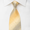 Michiko Koshino Mens Silk Tie Yellow Silver Chevron Striped 