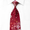 Mila Schon Men’s Crystal Rhinestone Necktie Floral On Red 