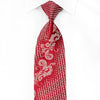 Mila Schon Mens Crystal Rhinestone Silk Necktie Silver 