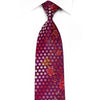 Mila Schon Men’s Crystal Silk Tie Red Floral & Dots On 