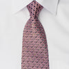 Mila Schon Men’s Rhinestone Silk Necktie Metallic Pink Waves