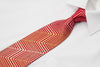 Mila Schon Men’s Silk Rhinestone Necktie Zigzags On Burgundy