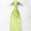 Mila Schon Men’s Silk Tie Anthemion On Lime Green Sparkling 