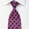 Mila Schon Rhinestone Necktie Dots On Purple With Silver 