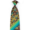 Mila Schon Rhinestone Necktie Green Turquoise Floral On 
