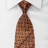 Mila Schon Rhinestone Silk Necktie Golden Floral & Silver 
