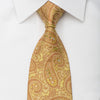 Mila Schon Rhinestone Silk Necktie Paisley On Golden Silk 