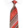 Mila Schon Rhinestone Silk Tie Orange Striped Cartouche On 