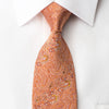 Mila Schon Silk Necktie Paisley On Orange Sparkling With 