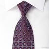 Mila Schon Silk Rhinestone Necktie Cartouche On Burgundy 