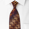 Mila Schon Silk Rhinestone Necktie Golden Chevron Dots On 