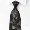 Mila Schon Silk Rhinestone Necktie Silver Butterflies On 