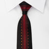 Mila Schon Skinny Rhinestone Necktie Vertical Red Stripes On