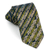 Milla Schon Silk NeckTie Striped Scrolls In Gold Green On 