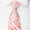 Naboth Rhinestone Silk Necktie Silver Pink Stripes With 