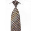 Nicole St Giles Mens Crystal Silk Necktie Silver Brown 