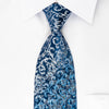 Nicole St Giles Silk Rhinestone Necktie Vines On Blue With 