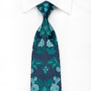 Nina Ricci Men’s Crystal Silk Necktie Turquoise Floral On 