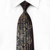 Nina Ricci Men’s Crystal Silk Tie Brown Paisley On Navy With