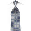 Nina Ricci Men’s Rhinestone Silk Necktie Silver Quatrefoil 