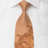 Nina Ricci Men’s Silk Necktie Paisley On Golden Orange 